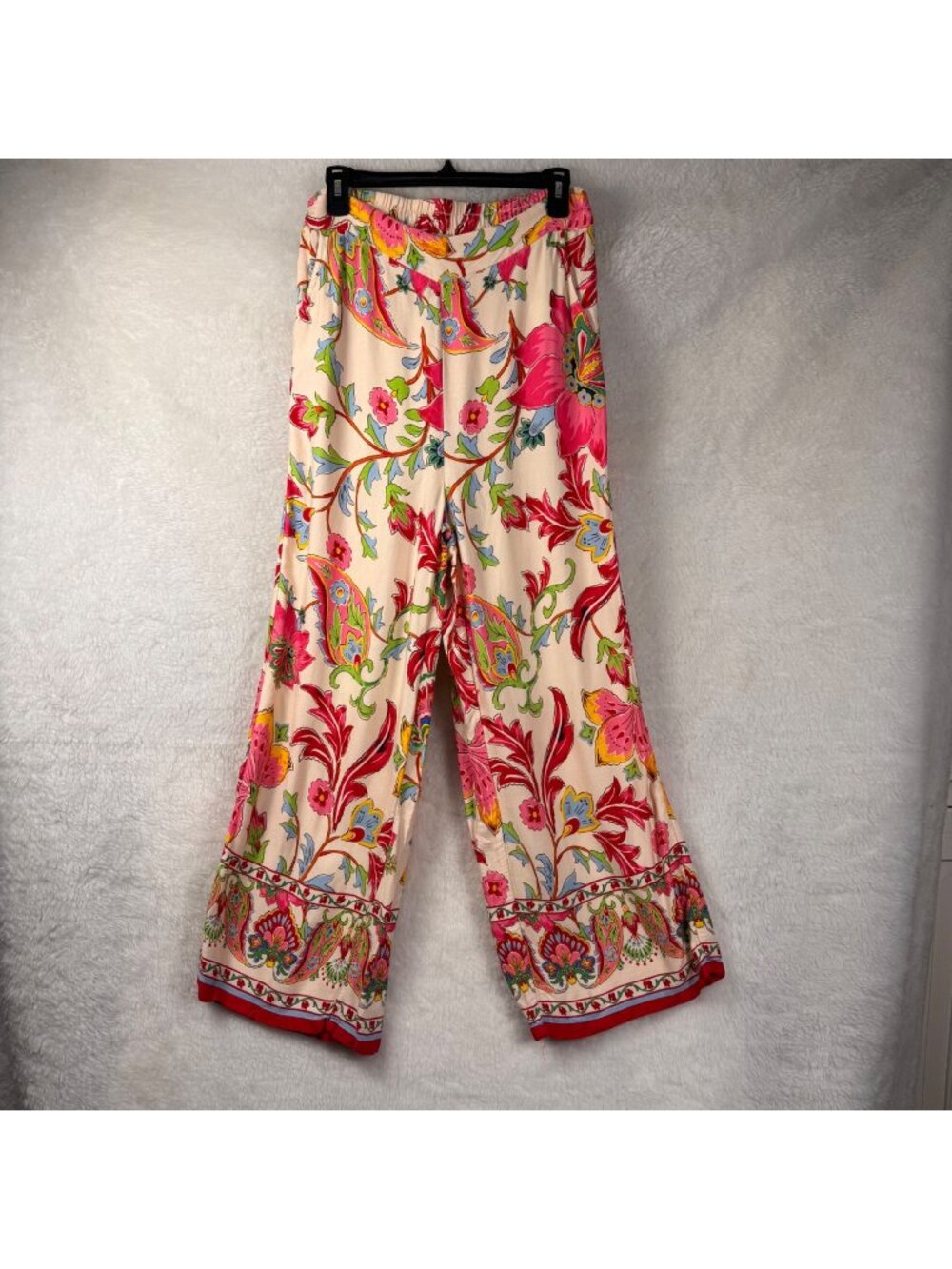 Rachel Zoe large Floral Wide Leg lounge Pants Boho Lightweight Multicolor Print